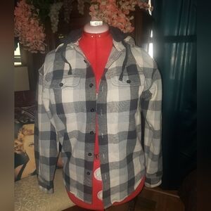 Unisex Black and Gray Plaid Jacket
